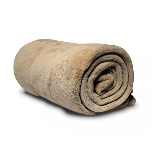 Couverture MICROFIBRE polaire 180x220 cm taupe, par Soleil d'ocre