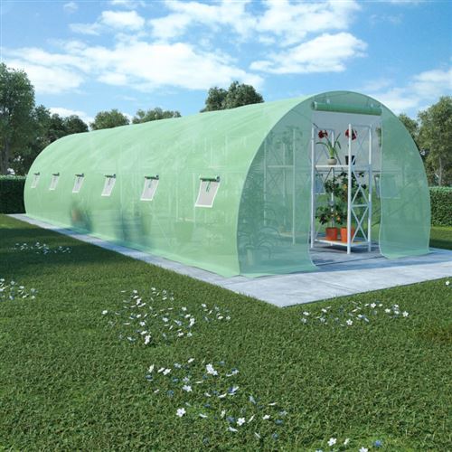 vidaXL Serre avec fondation en acier 27 m² 900x300x200 cm