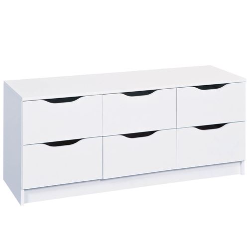 JENNY - Commode 6 Tiroirs Coloris Blanc - Altobuy