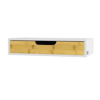 Étagère Murale En Bois – Avec Tiroir – Marque The Bathroom – 55x10x15 Cm – Occasion