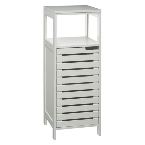 Meuble bas salle bain 1 porte 1 niche blanc Sicela