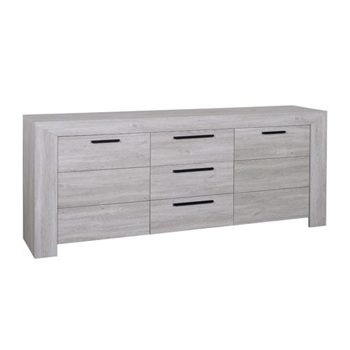 Buffet 3 portes 1 tiroir Gris clair - PAPEETE