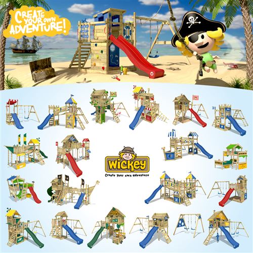 WICKEY Siège de balançoire en bois pour enfants aire de jeux portique en bois