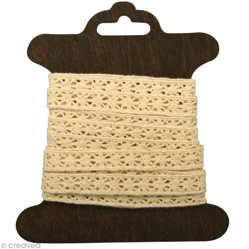 Galon dentelle en coton Lorena écru - 1 cm x 3 m