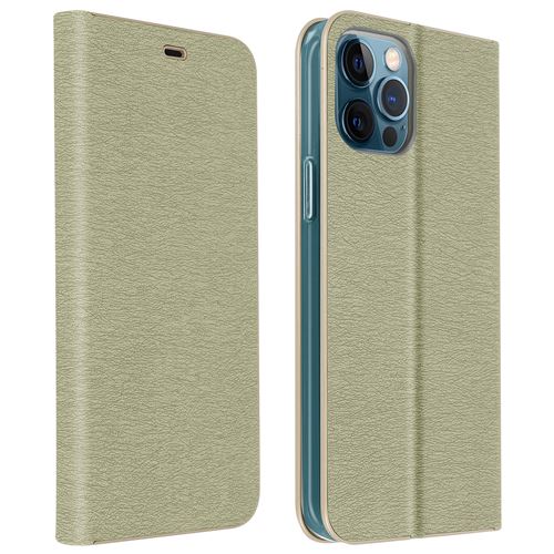 Avizar Housse pour iPhone 12 / 12 Pro Folio Intégral Porte-carte Support Vidéo argent