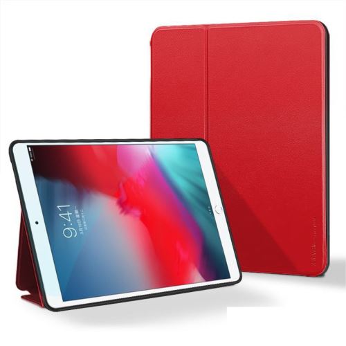 Etui en PU couleur de la fibre rouge avec support pour votre Apple iPad Air 10.5 (2019)