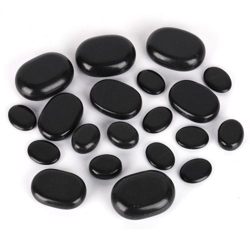20pcs Kit Pierres Chaudes de Massage, Pierre de Massage Basalte avec 4 Tailles pour Hydrater la Peau