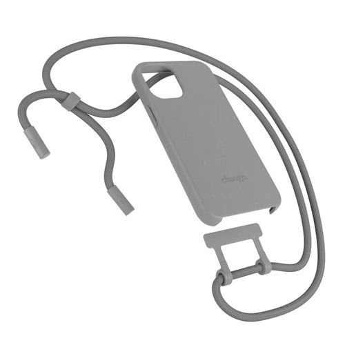 Coque écologique pour iPhone 12 avec Cordon, coque iPhone 12 Pro, Compostable, de Matériaux d'origine Végétale Gris