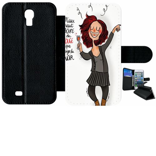 Etui À Rabat Samsung Galaxy S4 Boire Du Rouge Broyer Du Noir
