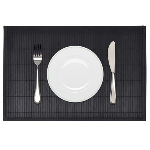6 Napperons en bambou 30 x 45 cm Noir