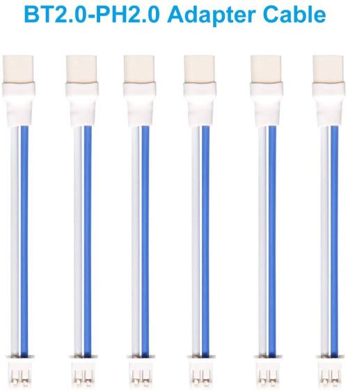 BETAFPV 6pcs BT2.0-PH2.0 Adapter Cable 22AWG for BT2.0 300mAh 1S Battery with 1.0mm Banana Connector Meteor65 1S Brushless Whoop Drone