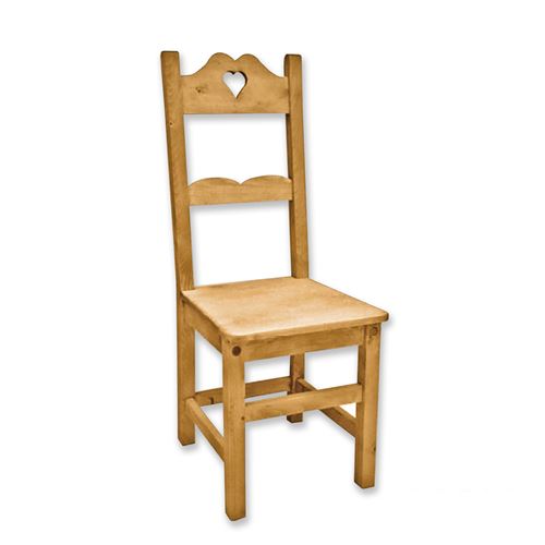 Chaise en Bois et Dossier Haut avec Coeur