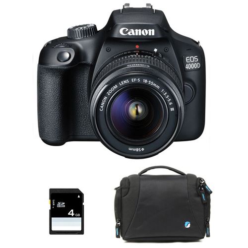 Canon Eos 4000D + 18-55 Iii + Sac + Sd 4Go