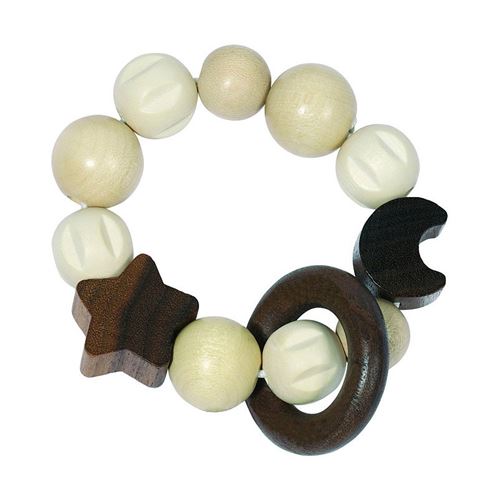 Hochet bois avec élastique heimess lune et étoile 734930