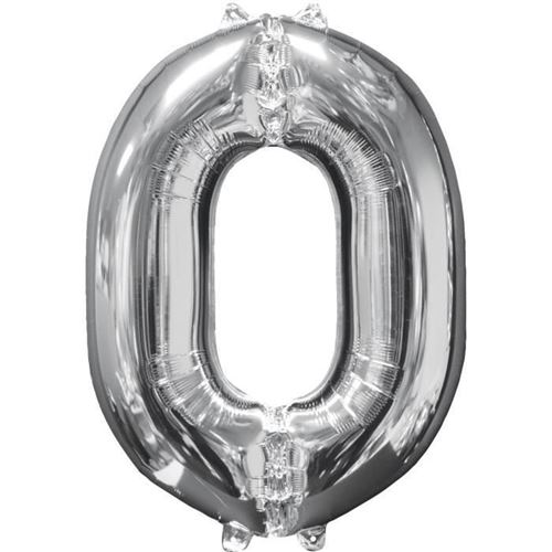 AMSCAN Ballon chiffre 0 - 51 x 66 cm - Argent