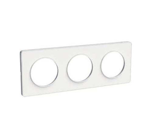 Schneider Electric Blanc Plaque Odace Touch - Sans Liseré - Triple Horizontale / Verticale 71Mm