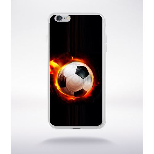 Coque Ballon De Foot En Feu Compatible Iphone 6 Plus Transparent