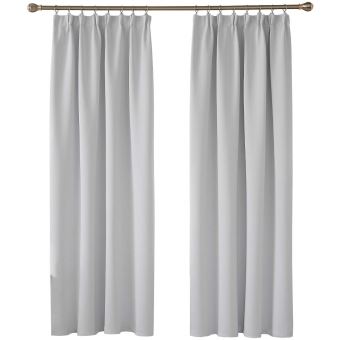 Deconovo Lot De 2 Rideaux Salon Moderne Fenetre Interieur Decoratif Thermique Galon Fronceur Rideau Chambre Balcon Occultant Cuisine Blanc Gris 117x183cm Achat Prix Fnac