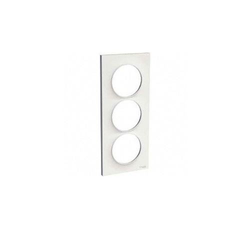 Schneider Electric Blanc Plaque Odace Styl - Brillant - Triple Verticale 57Mm - Image 1