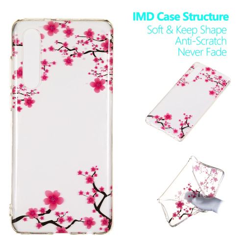 Coque en TPU impression de motifs fleur de prunier pour votre Huawei P30