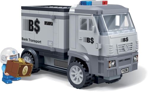 BanBao kit de construction Chariot de transport de fonds Police 158 pièces
