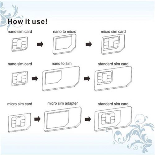 Entier 3 en 1 pour carte Nano Sim à la carte Micro Sim et adaptateur de carte  Sim standard Convertisseur Accessoires de téléphone portable