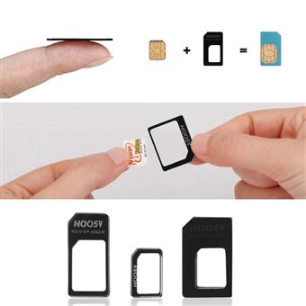 Kit d'adaptateur nano de carte SIM 3-en-1 avec raccord d'aspiration