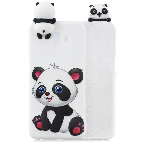Coque en TPU 3D mignon motif poupée mignon motif d'impression douce adorable panda pour votre Samsung Galaxy J6 Plus
