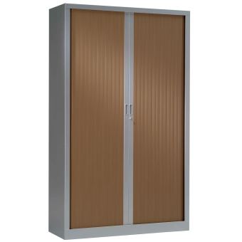 Armoire Monobloc H160xl100xp43 Cm 3t Alu Rideaux Poirier Fonce