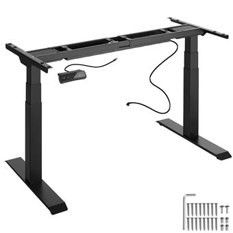 Tectake Bureau Assis Debout Pietement 3 Fonctions 2 Moteurs Noir Achat Prix Fnac