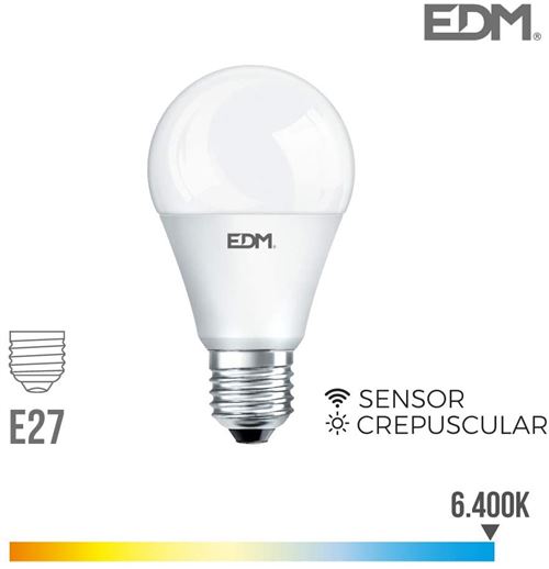 Ampoule LED standard 10 W 800 lm 6 400 K capteur crépusculaire [Classe énergétique A+]