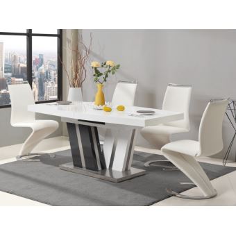 Table A Manger Extensible Noami 6 A 8 Couverts Mdf Laque Gris