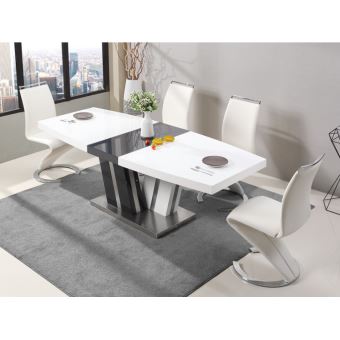 Table A Manger Extensible Noami 6 A 8 Couverts Mdf Laque Gris