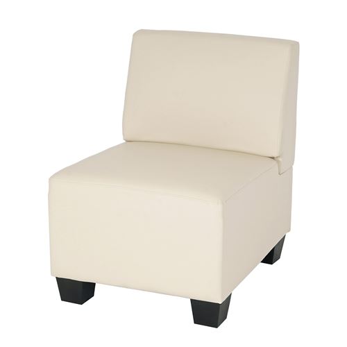 Générique Beige Canapé-Élément Lyon, Élément Central, Modulable, Simili-Cuir, Crème - Image 1