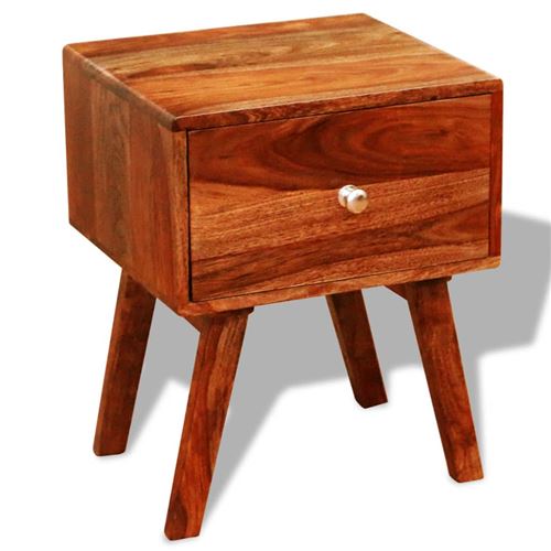vidaXL Table de chevet 2 pcs avec 1 tiroir 55 cm Bois massif de Sesham