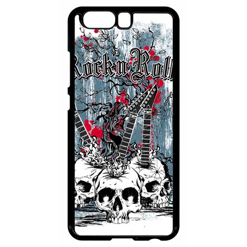 Coque huawei p10 heavymetal rock n roll skulls