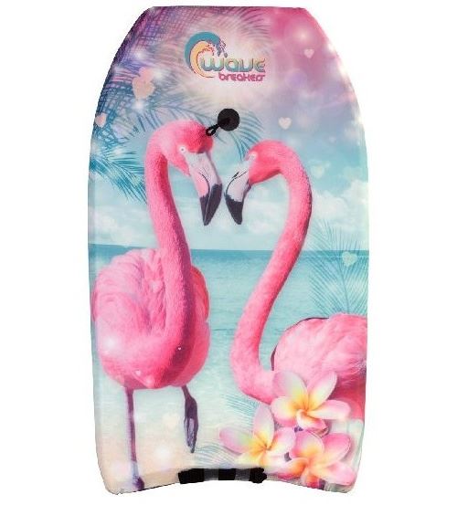 SportX bodyboard Flamingo junior foam 83 cm bleu clair/rose