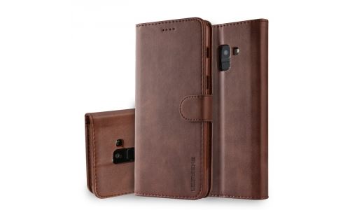 Etui type portefeuille pour Galaxy-A8 (2018) marron gamme LC.IMEEKE