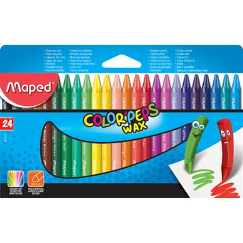 Maped Crayon de cire COLOR'PEPS WAX, étui en carton de 24 - Crayon de  couleur - Achat & prix
