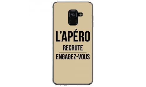 Coque souple pour Samsung Galaxy A8 2018 avec impression Motifs l'apéro recrute taupe