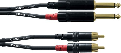 Cordial - Câble Audio Double Jack Mono vers 2 RCA - 6m - Noir - Image 3