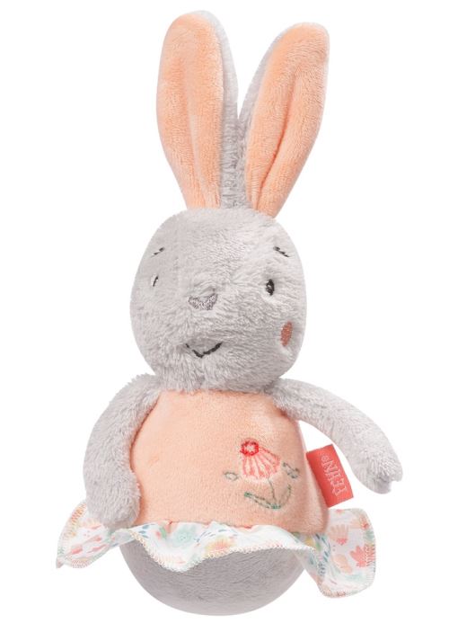 Fehn lapin gobelet en peluche peluche 21 cm gris clair