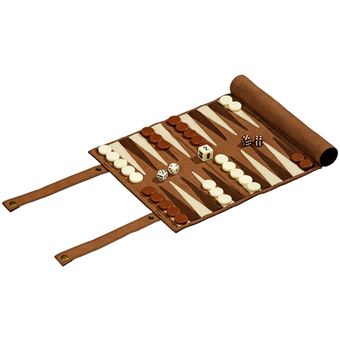 Jeu ancien bois pliant backgammon et échecs avec pions et