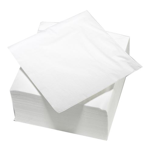 100 serviettes 2 plis blanc bio 33 x 33 cm