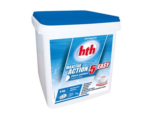 Chlore 5 actions en sachet hydrosoluble Maxitab 5 kg - HTH