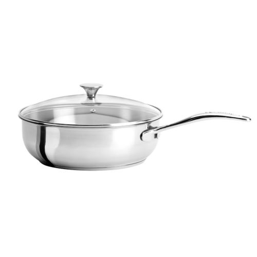 Sauteuse avec couvercle en verre 26 cm # CWMS26 - Master Inox poignée fixe par Cristel