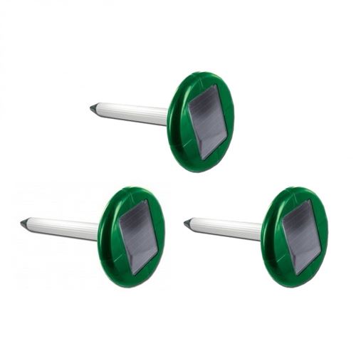 Pack 3x wk0677 repulsif a sons chasse taupes rongeurs - actif jusqu'a 350 m2