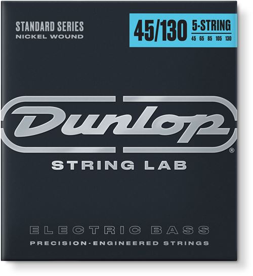 Jeu de cordes guitare basse dunlop 5 cordes medium 45-130