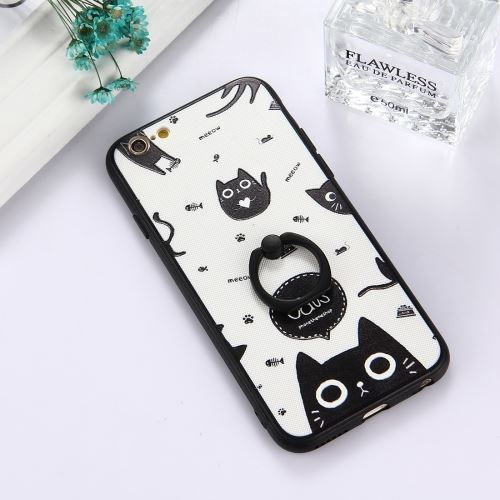 iPhone 6 & 6s Coque Protection Plastique Noir Imprimé Chat ALS47787