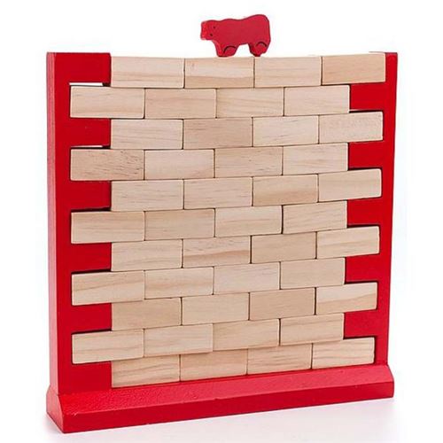 Jeu d'équilibre le mur vacillant , jeu du mur en briques de bois